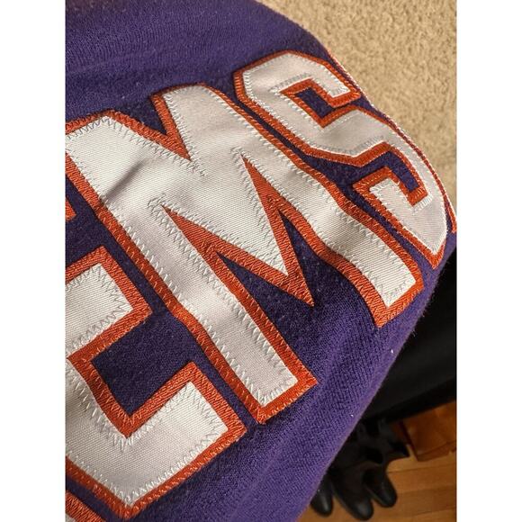 Vtg Clemson Tigers Champion Applique Letters Purple Crewneck Sweatshirt Sz L Y2K - Picture 4 of 16